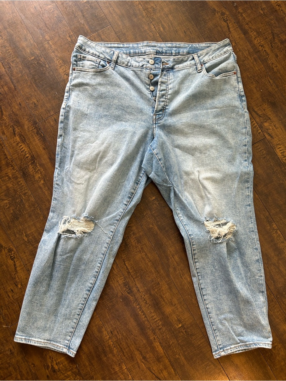 Old Navy Light Blue Distressed Boyfriend Jeans